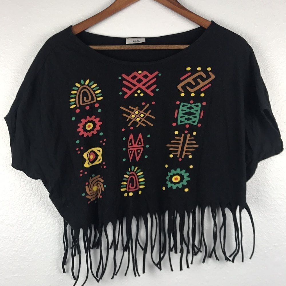 ASSA Cropped Fringed Top Size SM